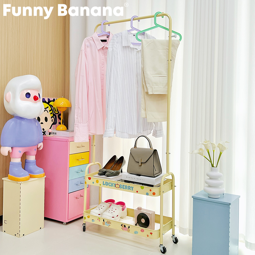 衣帽架落地阳台家用挂衣杆置物架碳钢可移动儿童衣架晾衣神器