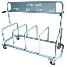修理车间4S店四轮胎移动摆放架 轮胎搬运车同时摆放四个轮胎图片