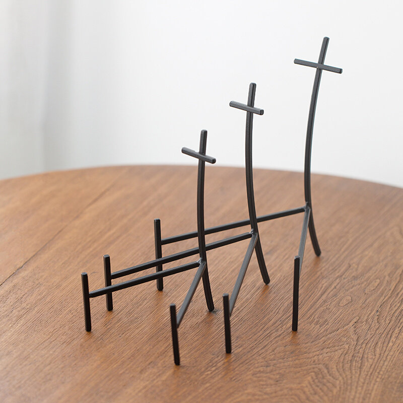 曼叙|由手造物|手作铁艺烤漆支架客厅摆件居家三角金属架子