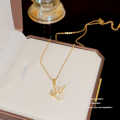 混合宝石镶嵌十字链项链