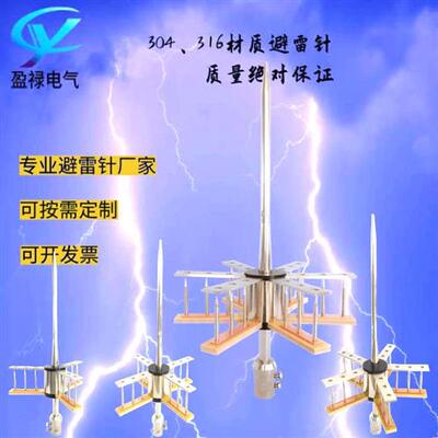 防雷工程房顶家用304不锈钢提前放电避雷针厂 PDC3.1 4.3 5.3 6.3