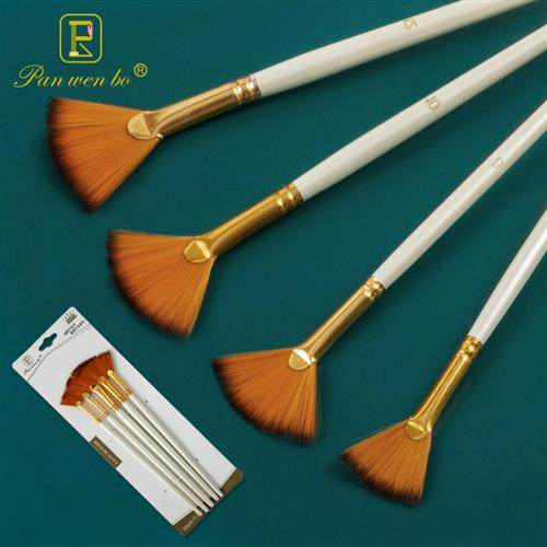 6支扇形尼龙毛画笔套装美术画笔 水彩画笔丙烯油画笔画画水粉笔刷