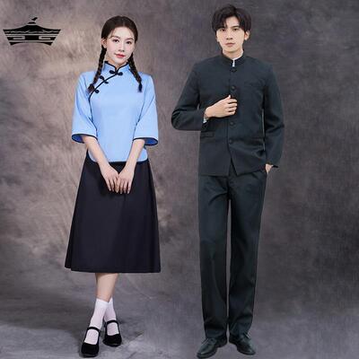 民国风女装五四青年装学生服装女复古中山装民国时期合唱演出班服