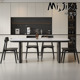 明匠轩家居现代简约岩板实木餐桌椅组合家用长方形高端岛台饭桌子
