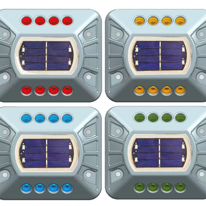 .铸铝道钉警示灯花园景观灯夜间频闪路障灯太阳能道钉灯