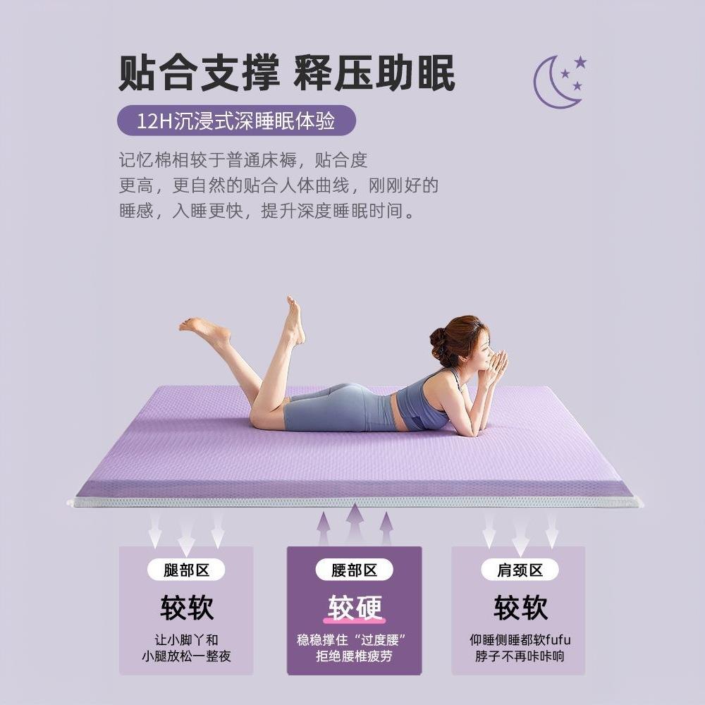 凝胶记忆棉床垫遮盖物家用卧室软垫学生宿舍海绵床褥垫子租房专用