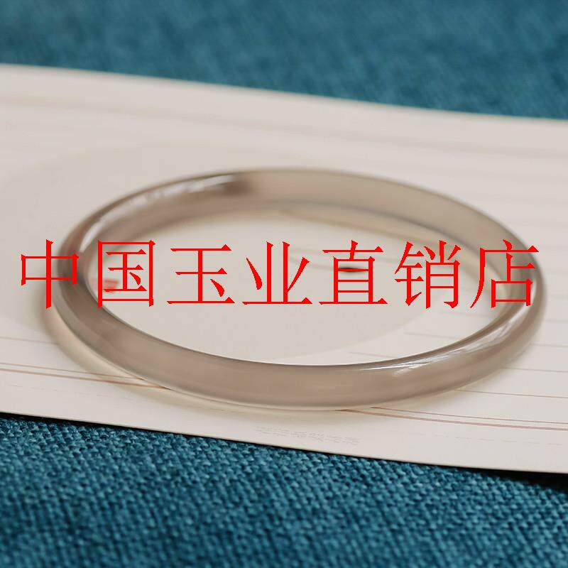 玉髓叮当镯玛瑙手镯烟灰色小细圆条美人镯子冰种年轻高级灰少女款