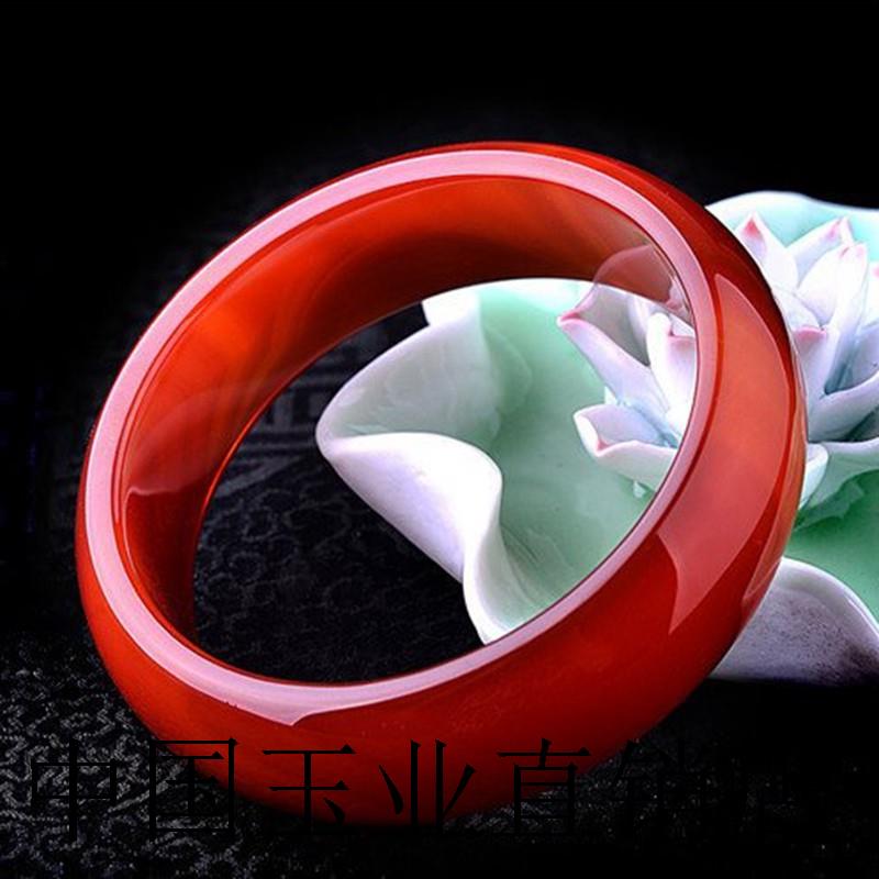 南红玛瑙手镯天然玉镯女款正品冰透高冰种玉髓镯子送妈妈生日礼物