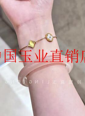 高冰种藕粉色玛瑙手镯高冰透西柚粉圆条美人镯粉色玉髓手镯子女款