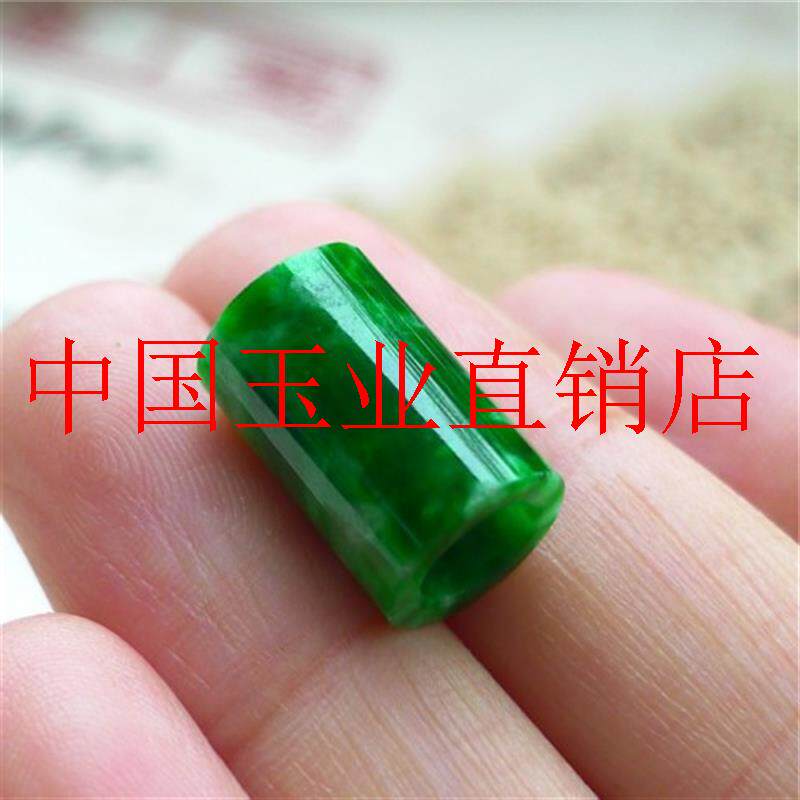 缅甸翡翠色路路通吊坠祖母绿花青转运桶珠男女款铁龙生锁骨链挂件