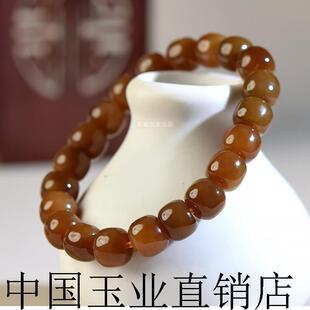 精选新疆和田玉散珠子手链老料老型珠且末糖玛瑙糖玉手串男女同款