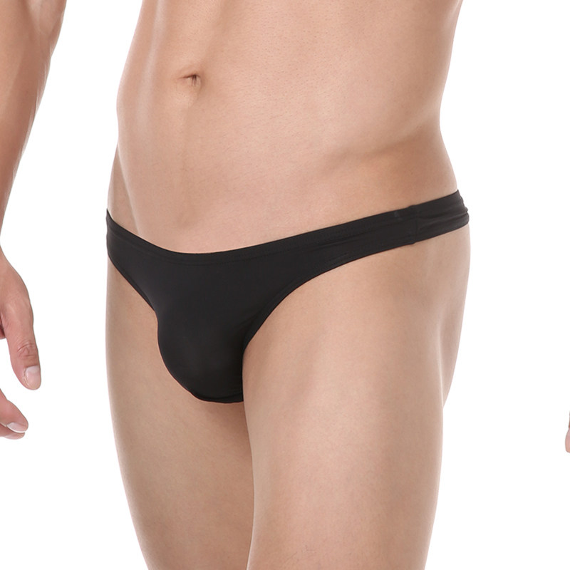大囊袋内裤男款冰丝超薄性感透气舒适紧身镂空丁字裤男新款
