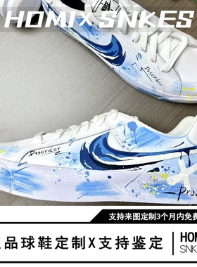 【定制球鞋】Nike Court Royale 秩序风暴 手绘 蓝系色