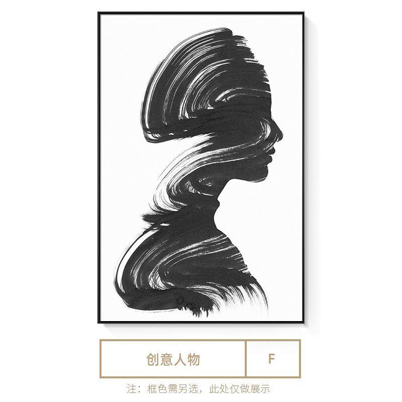 黑白工业风客厅落地挂画玄关过道壁画现代轻奢抽象艺术人物装饰画,家居饰品,现代装饰画,淘宝优惠券,粉丝福利购,淘宝优惠卷