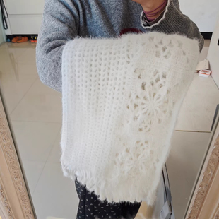 三万三围巾披肩雪妃尔材料包手工钩织diy手编柔软围巾