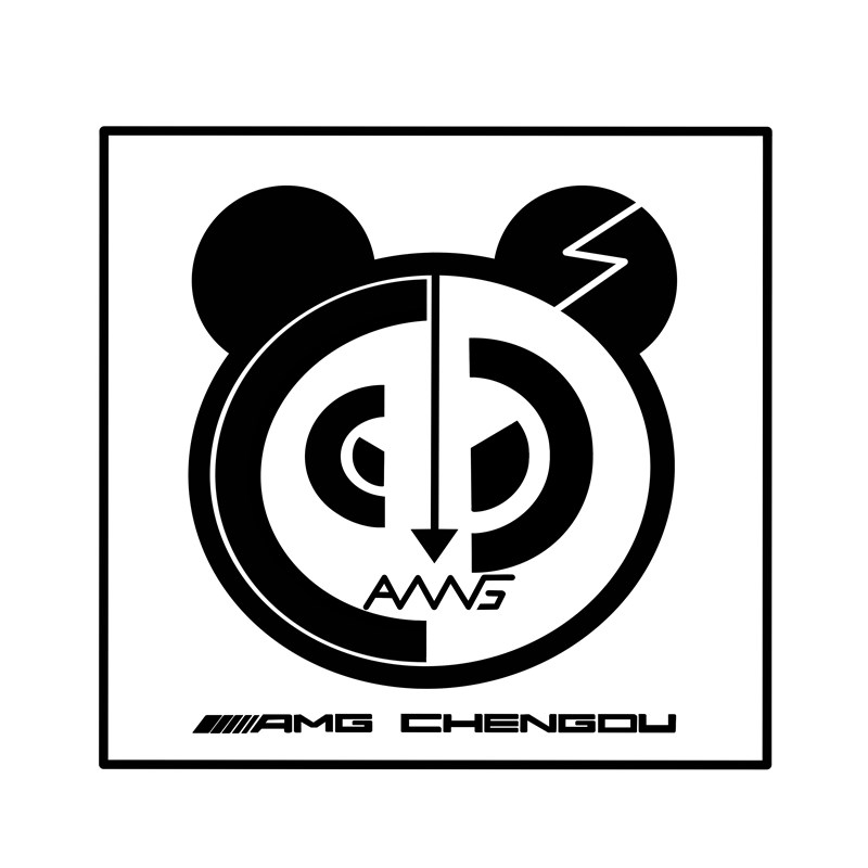 AMG车a迷熊猫元素AMG潮酷贴纸车贴反光防水车贴贴纸网红车贴
