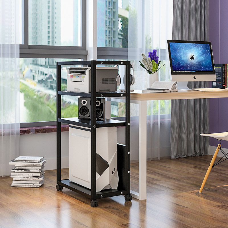 电脑主机架办公室置物架收纳桌柜定制移动台式机箱架托打印机架子