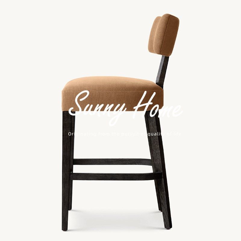 法式仿古实木吧椅 复古实木高脚椅吧台椅家用设计师酒吧岛台椅,住宅家具,家用高脚椅,淘宝优惠券,粉丝福利购,淘宝优惠卷