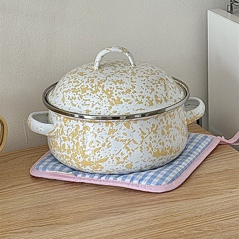 老麦 奶FUFU【直接装热油】搪瓷家用猪油盆带盖泡面锅螺蛳粉汤锅,厨房/烹饪用具,汤锅/汤桶/卤肉桶,淘宝优惠券,粉丝福利购,淘宝优惠卷