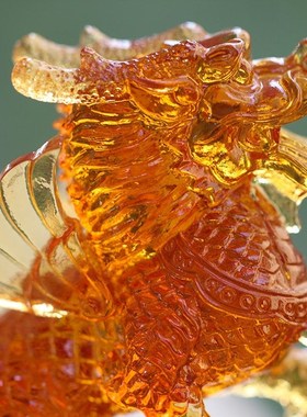 琉璃招财麒麟一对居家客厅办公商铺D前台桌面招财摆放装饰风水摆