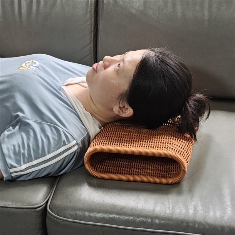 夏凉藤编b枕头偏硬透气护颈椎可水洗手工编织助眠仿藤透气藤编枕