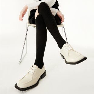 上森护膝羊毛袜保暖连裤 加厚小腿袜白色 袜过膝袜子女长筒袜秋冬季