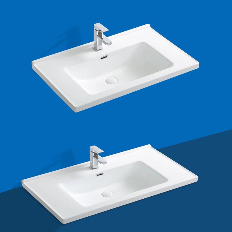 面盆浴室柜台盆半嵌入式卫生间洗脸盆陶瓷台面一体洗手池单盆单买