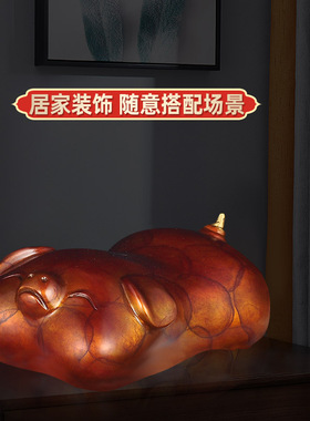 铜猪摆件b金猪招财工艺品家居客厅玄关酒柜装饰品桌面乔迁新居礼