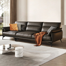 真皮沙发头层牛皮意式 小户型现代简约客厅三人位乳胶猫爪皮布直排