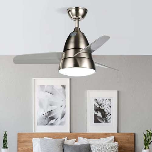 EGLO现代LED风扇灯 卧室黑色白色风扇灯36寸简约儿童房吊扇灯