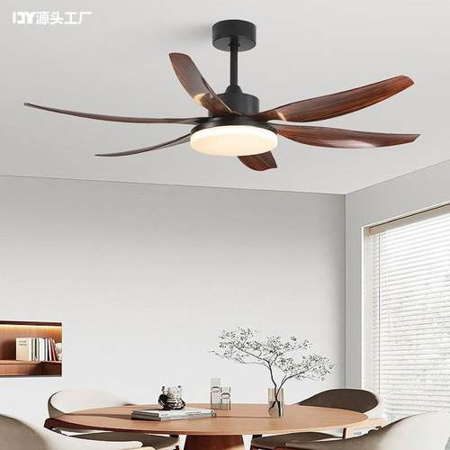 中古餐厅风扇吊灯2025新款简约现代复古静音大尺寸客厅餐桌电扇灯