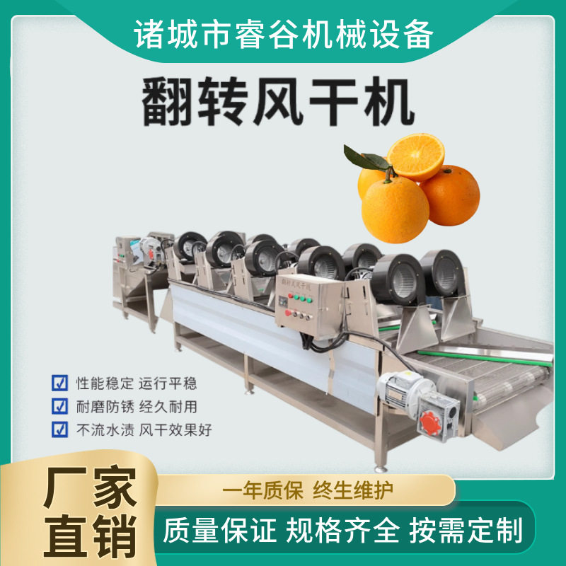 柑橘橙子翻转风干机商用全自动翻转式风干设备果蔬清洗沥水风干线