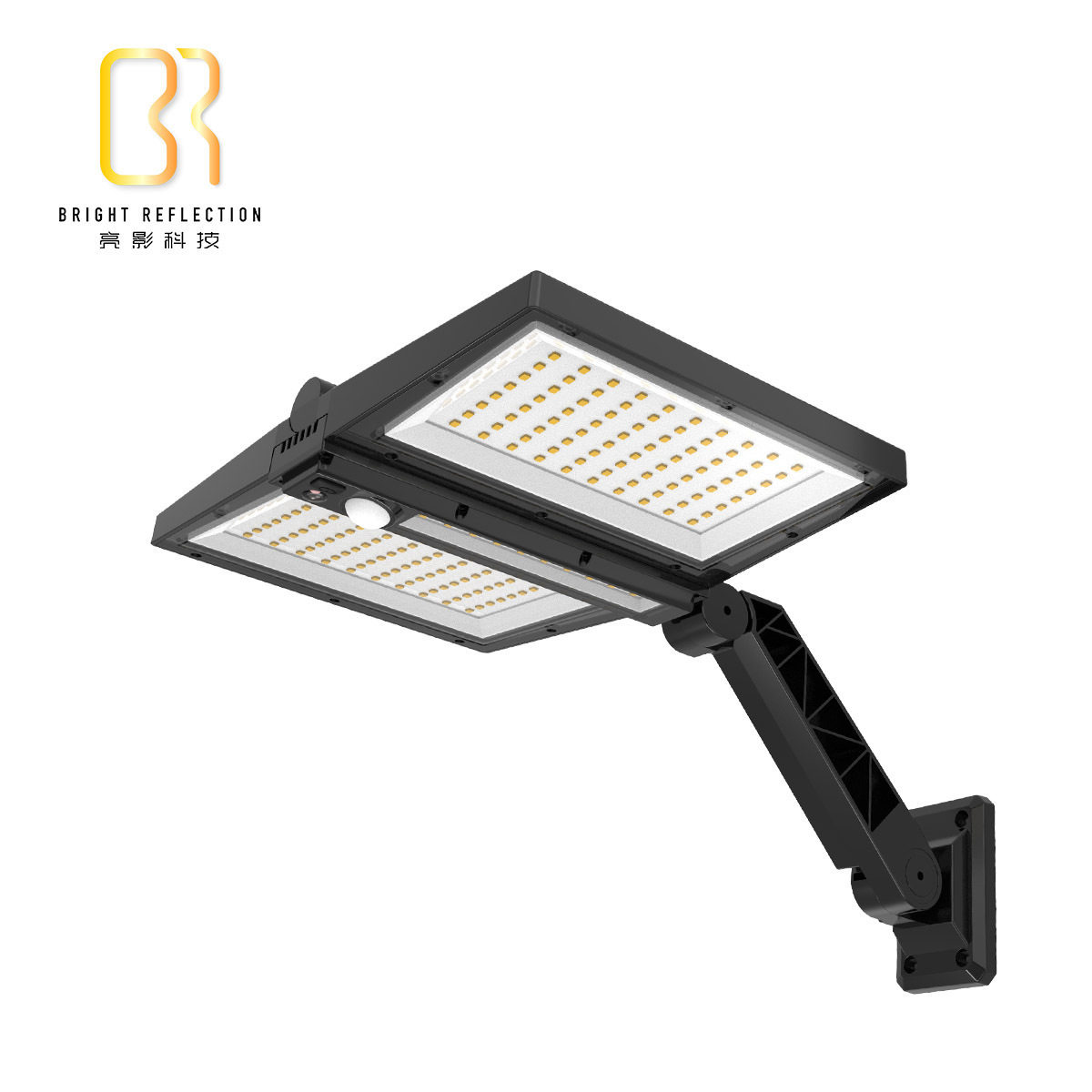 新品跨境LED太阳能感应灯人体感应户外折叠壁挂灯光控可调节路灯