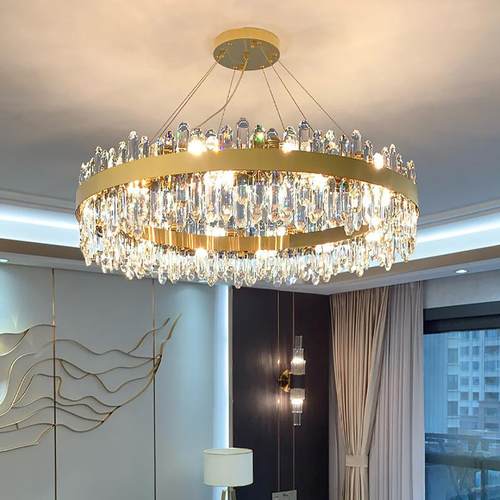 客厅吊灯轻奢水晶灯金色餐厅卧室灯具大气大厅主灯样板房灯饰