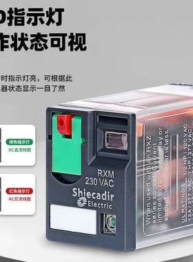 施耐.德小型中间继电器14脚RXM4AB1MD RXM4AB1U7直流220V交流240V