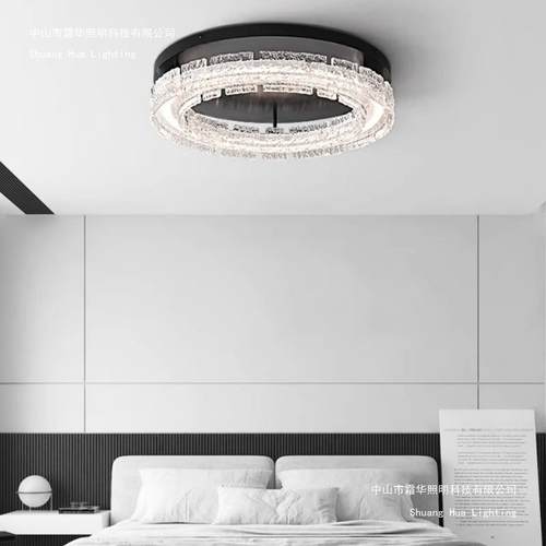 意式极简卧室灯高端高级感后现代树脂吸顶灯新款设计师主卧房间灯