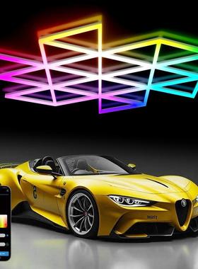 RGB三角形蜂窝灯252W汽车展厅改装店吊线氛围照明商场车库工装灯