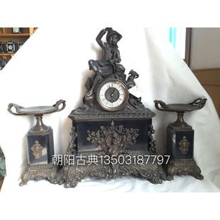 钟表果盘 铜铸钟表 全铜机械仿古钟表 复古装 欧式 饰客厅家居台钟