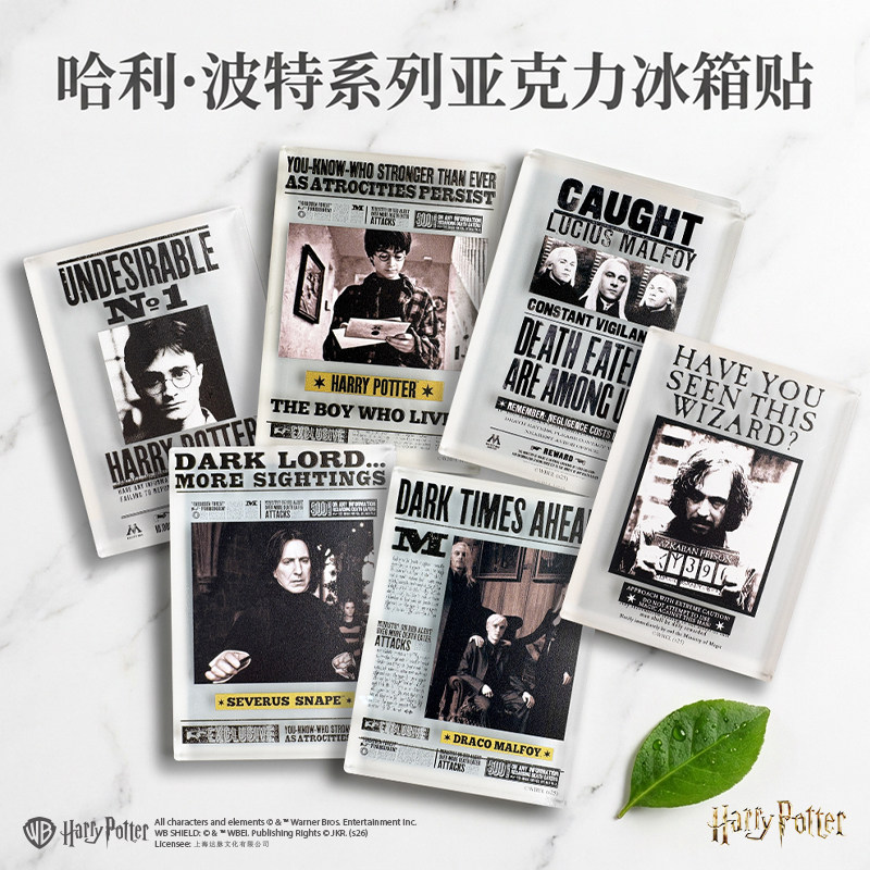哈利波特正版周边亚克力冰箱贴报纸海报复古装饰贴磁吸创意摆设图片
