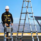 镁多力伸缩梯子多功能梯家用折叠梯升降直梯加厚铝合金竹节工程梯