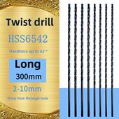 高速钢加长300mm细长深孔直柄麻花钻头不锈钢2.0 12超长木工转子
