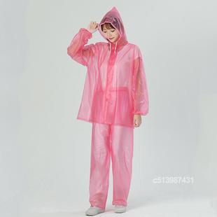 雨披户外防水雨服雨衣 时尚 彩雨透明雨衣裤 分体套连装 色塑料体长款