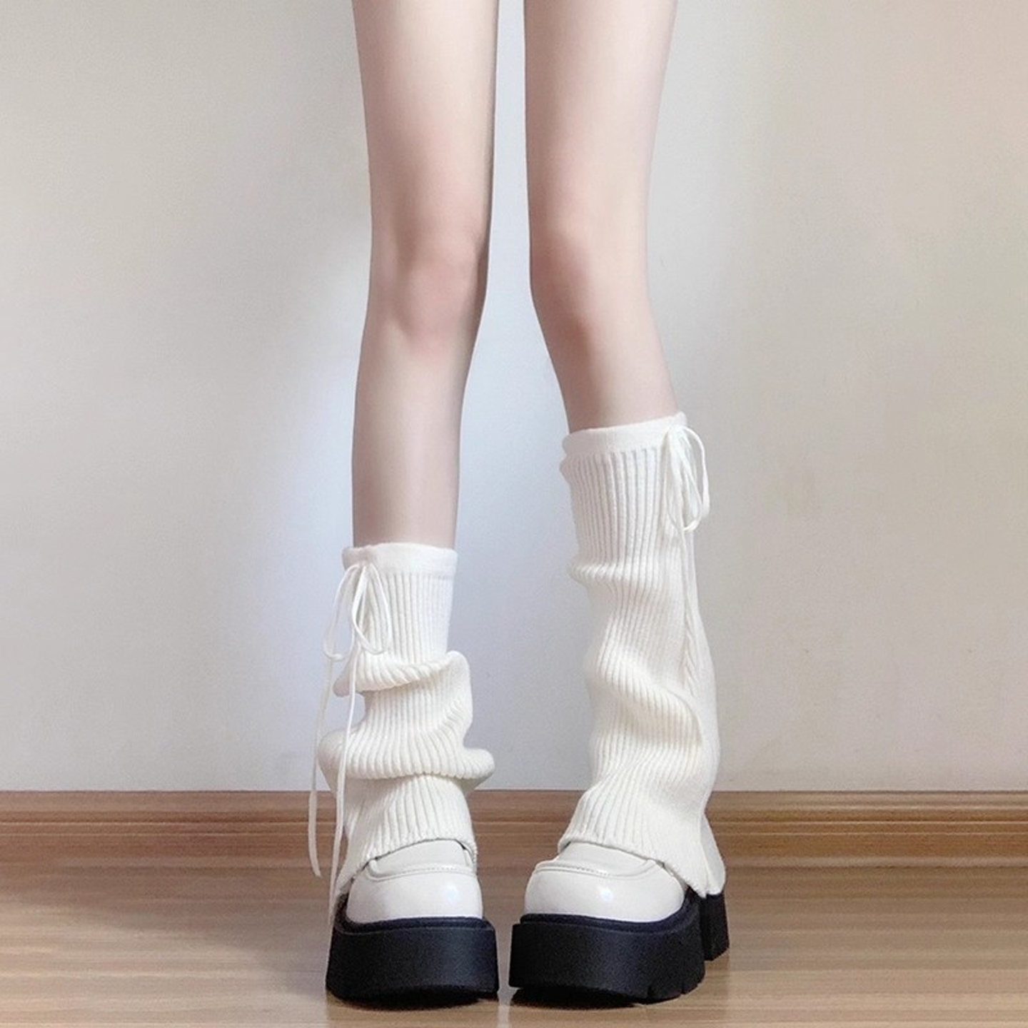 【日系针织堆袜套女初秋薄款】