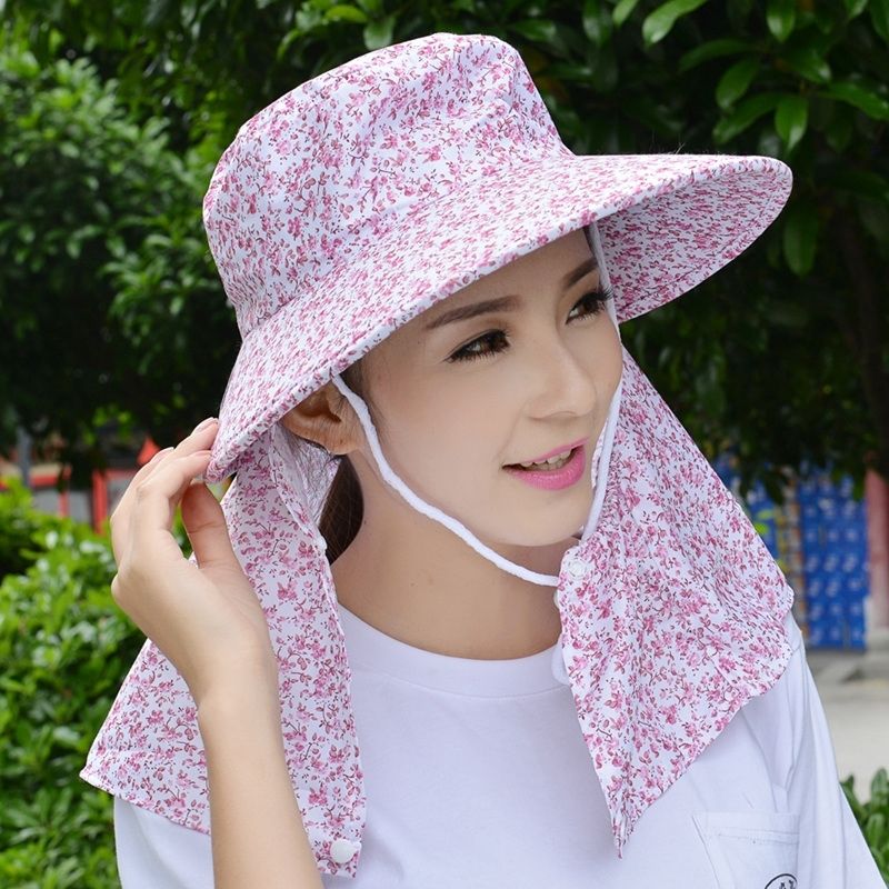 【夏季女防紫外线遮阳帽采茶帽】
