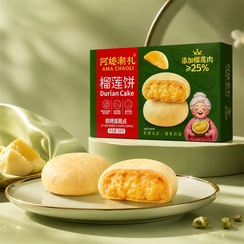 乐田町榴莲饼泰国金枕阿嬷潮礼榴莲酥正品早餐休闲食品小吃糕点