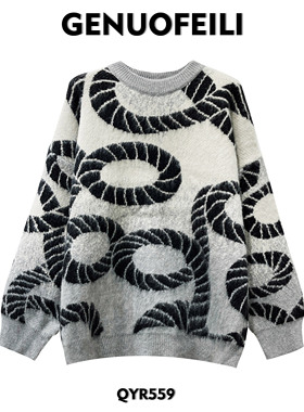 时尚百搭高级感轻奢圆领大码毛针织衫QYR559