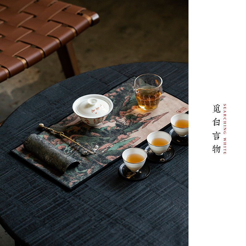 觅白国风茶巾吸水性强抹布养壶布麂皮绒壶垫茶席毛巾中式桌旗复古,餐饮具,茶巾,淘宝优惠券,粉丝福利购,淘宝优惠卷