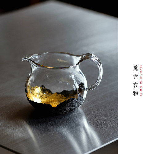 大漆金箔公道杯非遗匀杯耐热分茶