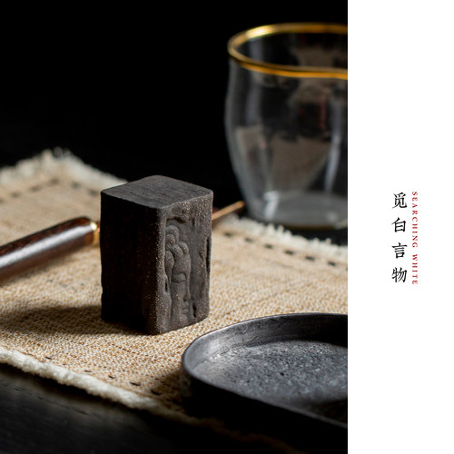 敦煌乌金砂佛石窟盖置香插托茶道