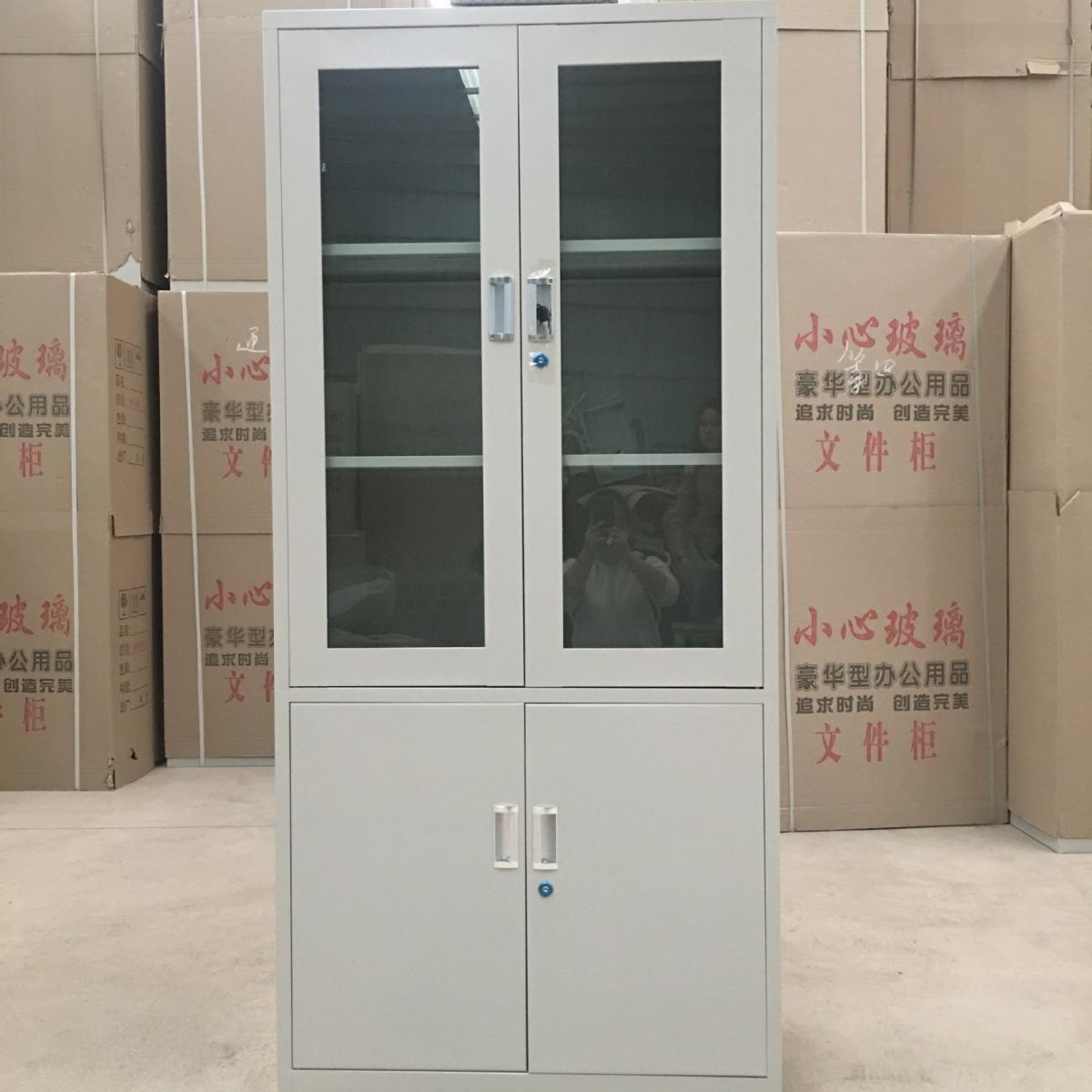 定制钢制资铁柜皮文件柜玻璃料子办室文件公柜简LH-30-36易落地收